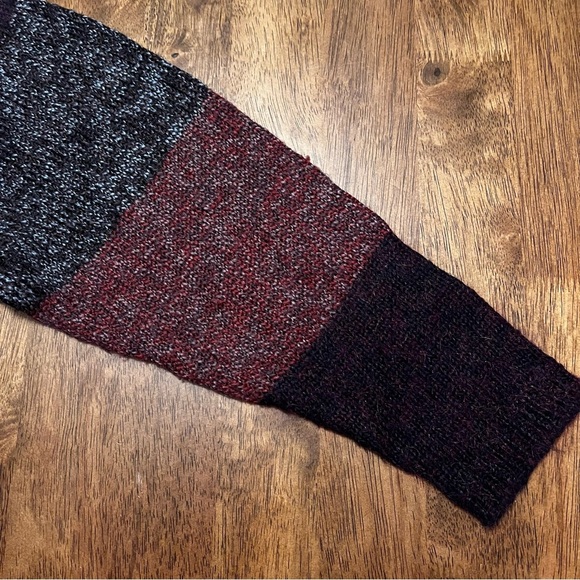 Christopher Banks Wool Blend Knit Cardigan Colorful Patchwork Long Sleeve Size L - Picture 8 of 9